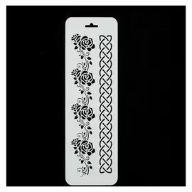 Трафарет бордюрный "Розовая ветвь" пластик, 10х32 см