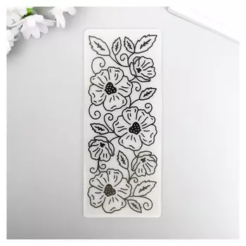 Трафарет для эмбосирования пластик "Цветущий вьюнок" 6х15 см