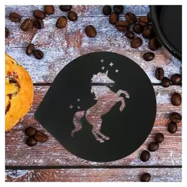 Трафарет для кофе «Единорог», 9,5 х 8,5 см