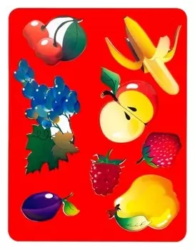 Трафарет для рисования пластиковый "Фрукты и ягоды"(15.5 х 20 см), ЗХК"цветик"