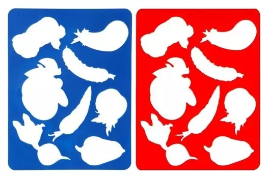 Трафарет для рисования пластиковый "Овощи"(15.5 х 20 см), ЗХК"цветик"