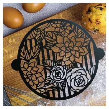 Трафарет для выпечки «Цветы», 30 × 35 см