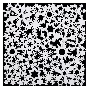 Трафарет фоновый "Ажурные снежинки" пластик, 15х15 см (Нгмск-16)