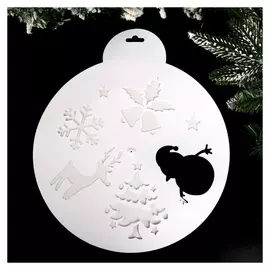 Трафарет картон вращается 6 картинок "Новый год" 30х30 см