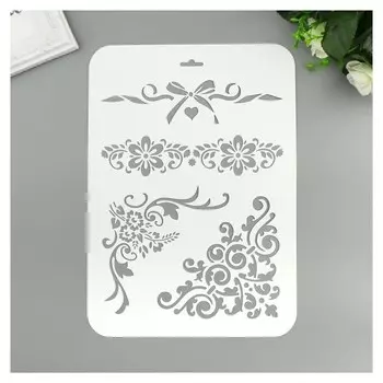 Трафарет пластик "Бантик, узоры" 22х31 см