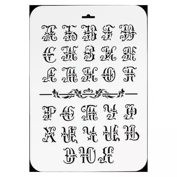 Трафарет пластик "Буквы рыцарские" 22х31 см