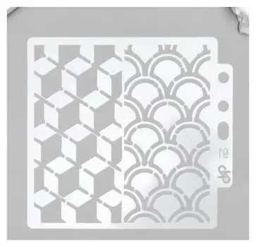 Трафарет пластик "Чешуя и ромбы" 13х14 см