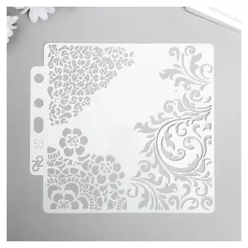 Трафарет пластик "Цветочные орнаменты" 13х14 см