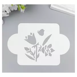 Трафарет пластик "Цветы" 10х10 см