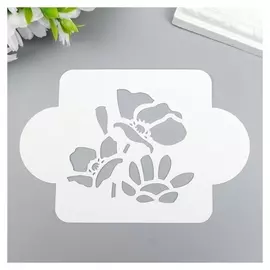 Трафарет пластик "Цветы" 10х10 см