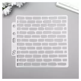 Трафарет пластик "Кирпичная стена" 13х14 см