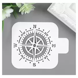 Трафарет пластик "Компас" 9х9 см