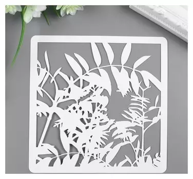 Трафарет пластик "Кусты" 15х15 см