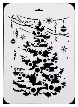 Трафарет пластик "Нарядная елка" 22х31 см (Нгп-68)