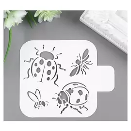 Трафарет пластик "Насекомые" 9х9 см