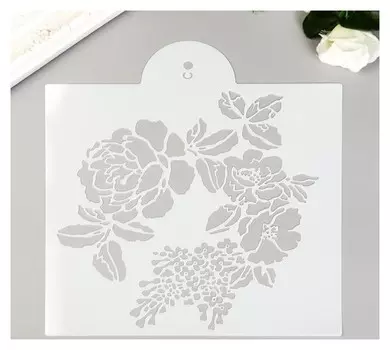 Трафарет пластик "Пионы в цвету" 23х20 см