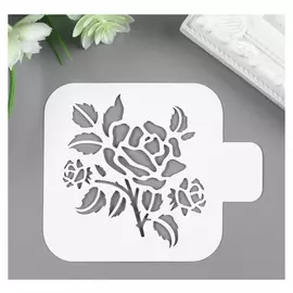 Трафарет пластик "Роза" 9х9 см