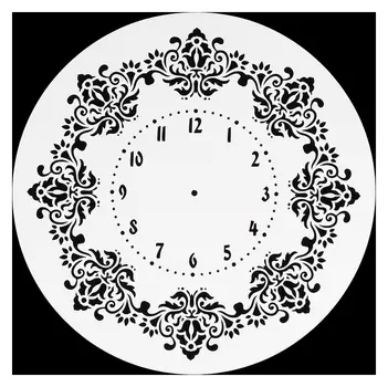 Трафарет пластик "Винтажные часы" D=25 см