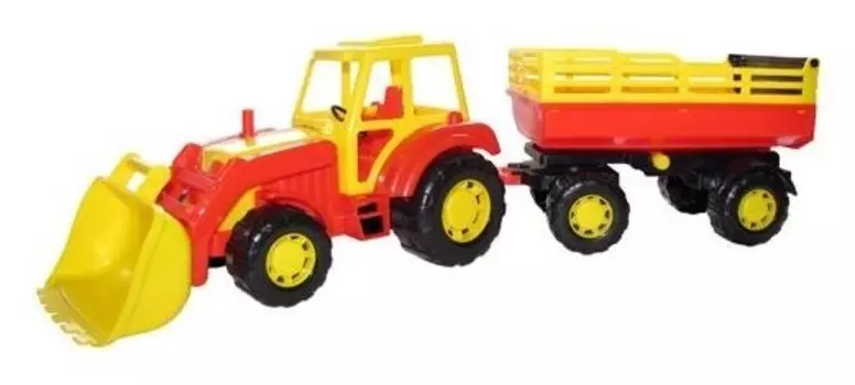 Трактор с прицепом и ковшом Алтай