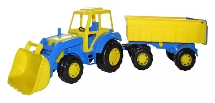 Трактор с прицепом и ковшом Мастер