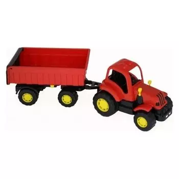 Трактор с прицепом красный Крепыш