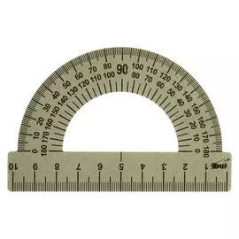 Транспортир 180*/10 см металлический (Стальной)