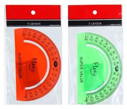 Транспортир гибкий, силиконовый, флуоресцентный