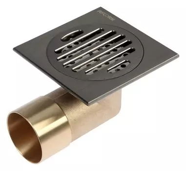 Трап Aflorn Af20510t-10, D=50 мм, горизонтальный, 100х100 мм, латунь, графит