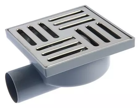 Трап "АНИ" Ta5112, D=50 мм, горизонтальный, решетка нержавейка, 150х150 мм