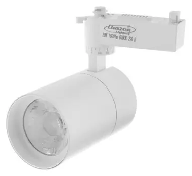 Трековый светильник Luazon Tsl-101, 24 Deg, 20 W, 1600 Lm, 6500k, холодн. бел., корпус белый