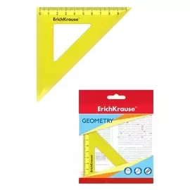 Треугольник 45°/9 см Erichkrause "Neon" желтый, в флоупаке