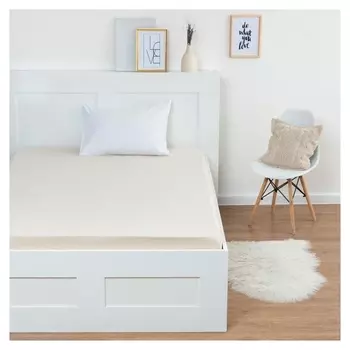 Трикотажная простынь на резинке 160х200х25см, бежевый кулирка