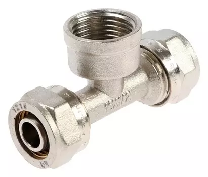 Тройник Aqualink, обжимной, D=16 х 1/2" х 16 мм, цанга/гайка/цанга