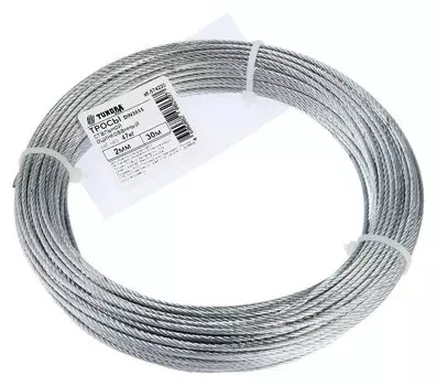 Трос стальной Tundra DIN 3055 2 мм, цинк, 30 м