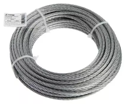 Трос стальной Tundra DIN 3055 5 мм, цинк, 20 м