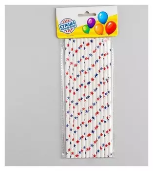 Трубочки для коктейля «Цветные звёзды», набор 12 шт.