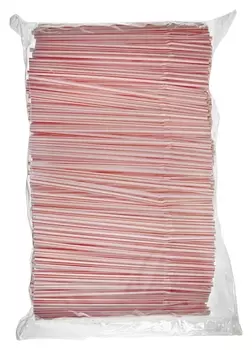 Трубочки для коктейля гофр.210мм, D=5мм, полосат.1000/уп. ПП