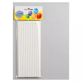 Трубочки для коктейля, набор 25 шт., цвет белый