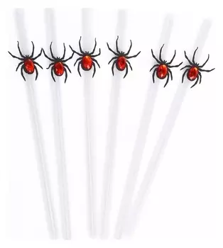 Трубочки для коктейля «Паук» набор 6 шт.