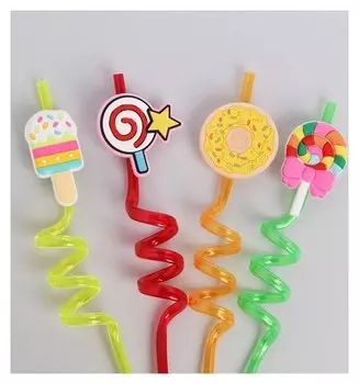 Трубочки для коктейля «Вкусняшки» набор 4 шт