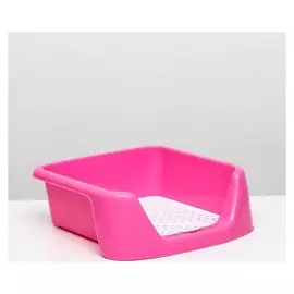 Туалет для собак с высокими бортами и сеткой, 45 х 45 х 16 см