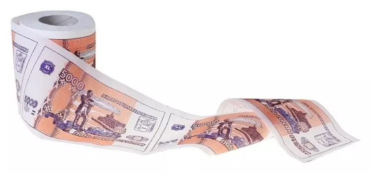 Туалетная бумага 5000 руб 1 рулон"