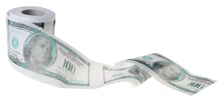 Туалетная бумага сувенирная 100 долларов