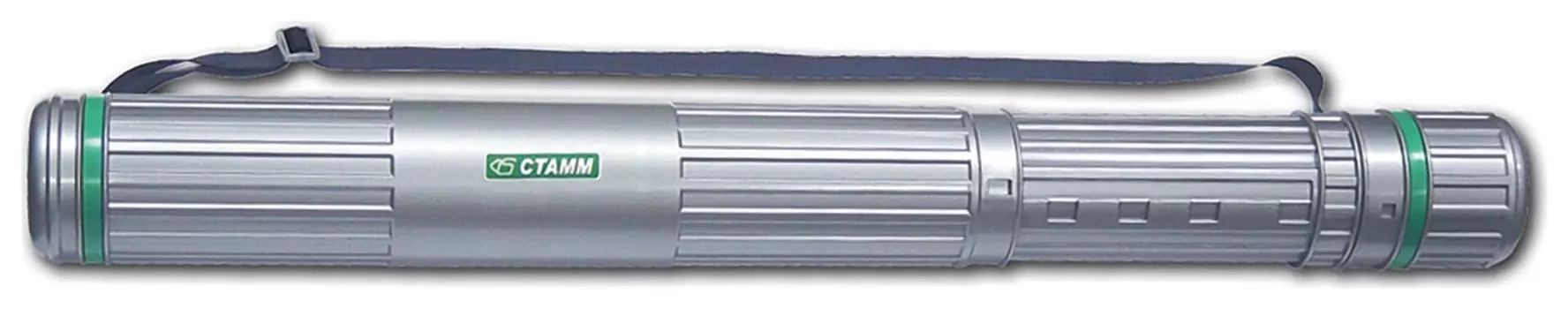 Тубус для чертежей СТАММ телескопический, диаметр 8,5 см, 70-110 см, А0, серый, на ремне