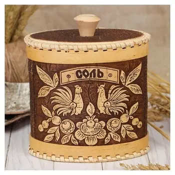 Туес для специй «Птицы», соль, 15х9х14 см