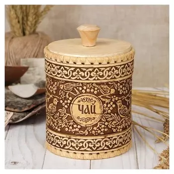 Туес «Птица», чай, 11х15 см