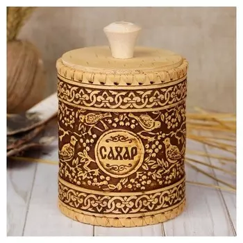 Туес «Птица», сахар, 11х15 см