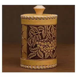 Туес "Рябина" 8х8х12 см, береста