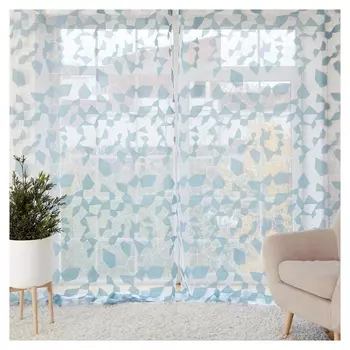 Тюль "Этель" абстракция (Цвет голубой) без утяжелителя, ширина 250 см, высота 270 см