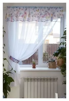 Тюль с подхватом и ламбрекеном "Бабочки" 250х200см, 100% п/э, вуаль